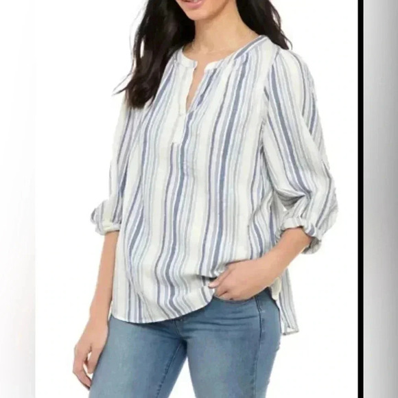 Chap’s Women’s 3/4 Sleeve Striped Top Size Small - Picture 1 of 4
